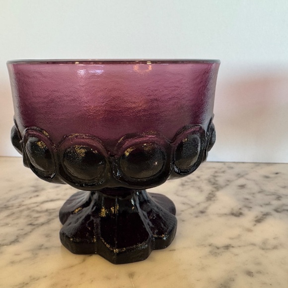 Set of 3 Tiffin Franciscan Madeira Glass Sherbet Cups. Vintage Amethyst Glass. - Picture 10 of 12